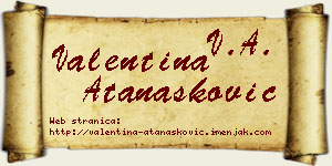 Valentina Atanasković vizit kartica